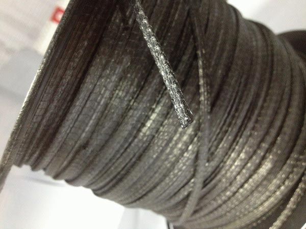 Pure graphite yarn jacked inconel wire